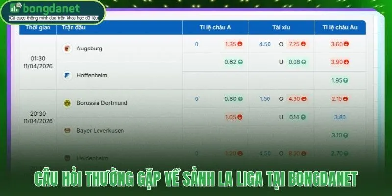 Sảnh Bundesliga tại BongdaNET dữ liệu đối đầu và kèo thời gian thực