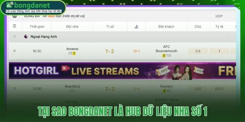 Hub dữ liệu Ngoại Hạng Anh chuyên phục vụ người chơi cược EPL